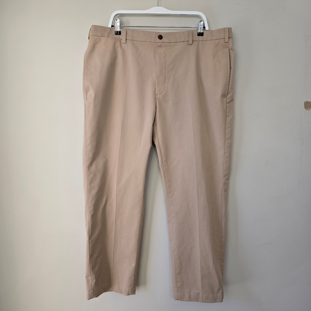 ORVIS Mens Khaki Chinos Straight Leg Pants Size 42x30 Cotton Spandex